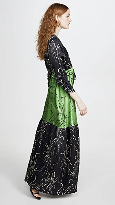 Shop Veda Swan Silk Dress In Combo