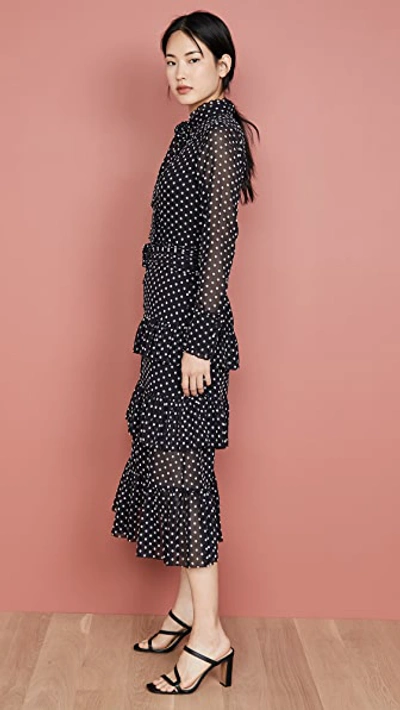 Shop Alexis Parissa Dress In Black Embroidered Dot