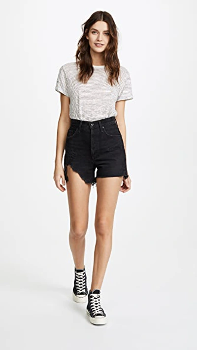 Shop Agolde The Dee Ultra High Rise Shorts In Seeker