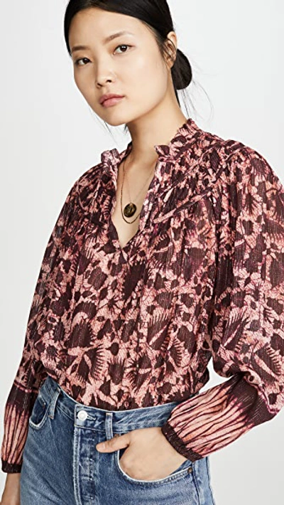 Shop Ulla Johnson Yulia Blouse In Bordeaux