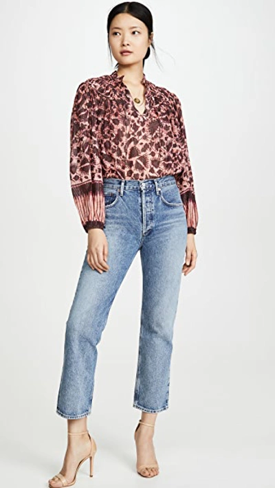 Shop Ulla Johnson Yulia Blouse In Bordeaux