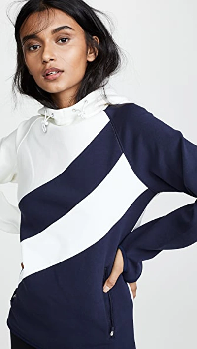 Shop Tory Sport Reflective Performance Hoodie In Tory Navy