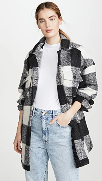 Shop Anine Bing Mave Jacket In White/black