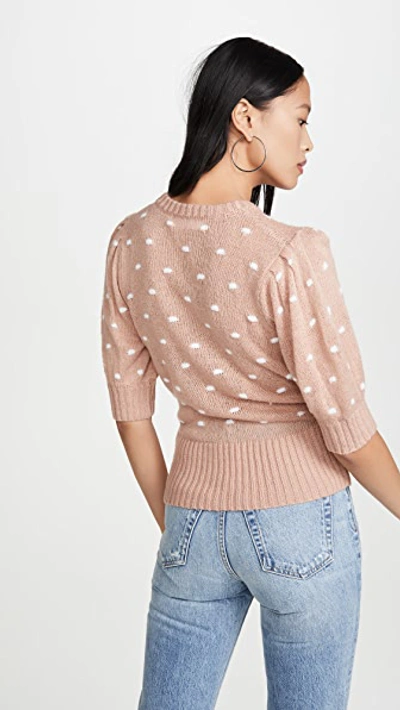 Shop Astr Melba Sweater In Dark Blush/white