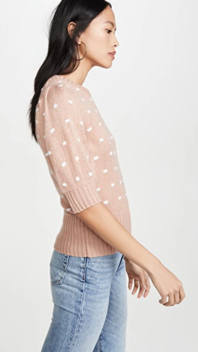 Shop Astr Melba Sweater In Dark Blush/white