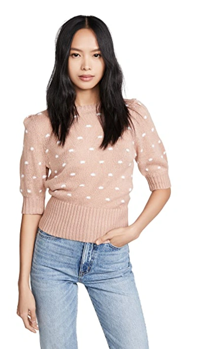 Shop Astr Melba Sweater In Dark Blush/white