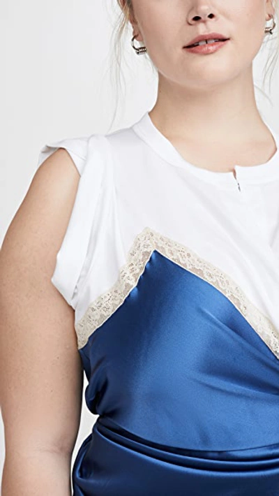 Shop Alexander Wang Draped T-shirt Slip Dress Hybrid In Petal Blue