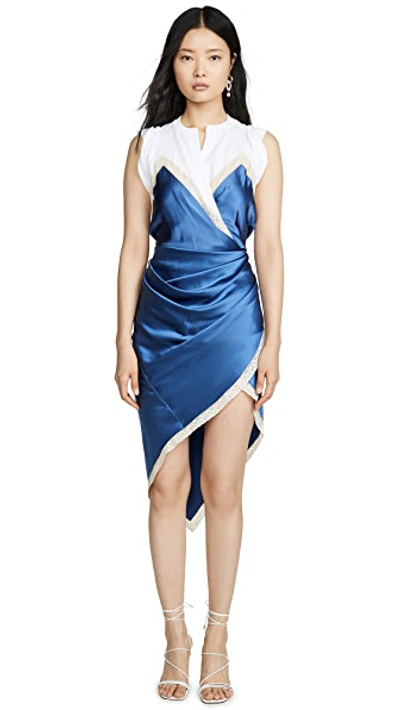 Shop Alexander Wang Draped T-shirt Slip Dress Hybrid In Petal Blue