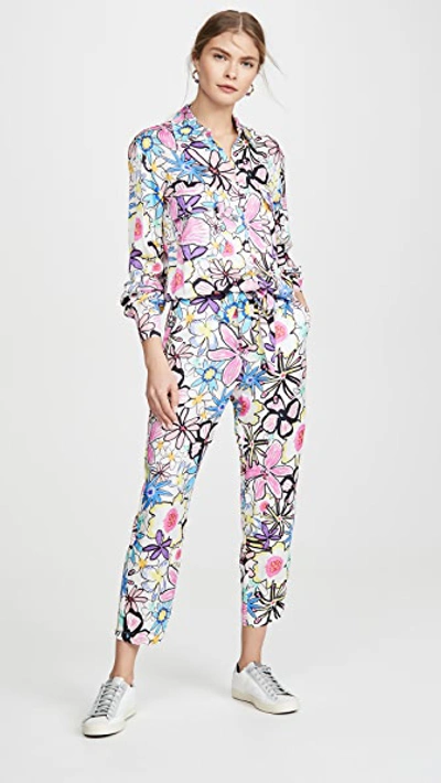 Shop Mira Mikati Bold Line Flower Print Jumpsuit In Multi