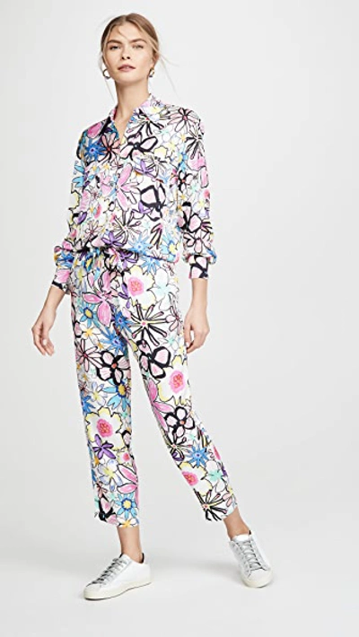Shop Mira Mikati Bold Line Flower Print Jumpsuit In Multi