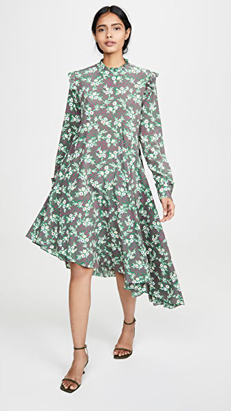 Jobtilbud buste Spil Heartmade Haya Dress In Green Print | ModeSens