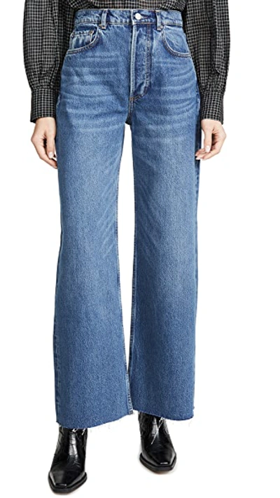 Shop Boyish The Charley Wide Leg Jeans In Greed