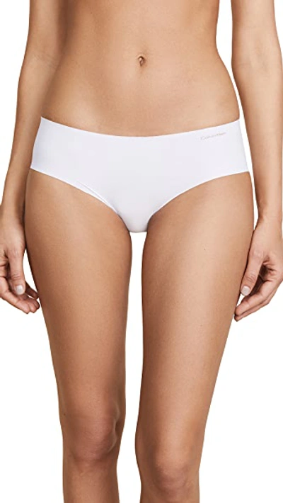 Calvin Klein Underwear White Ribbed Pure Hipster Briefs In White