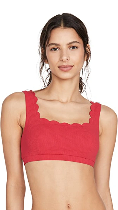 Marysia Palm Springs Scalloped-edge Bikini Top In Bougainvillea