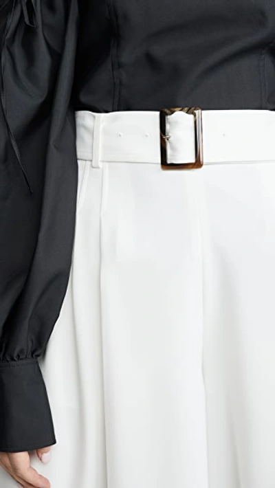 Shop Adeam Belted Cullotte Pants In White
