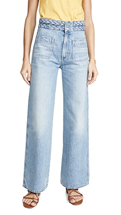 Shop Citizens Of Humanity Isla Braided Wide Leg Jeans In Believer