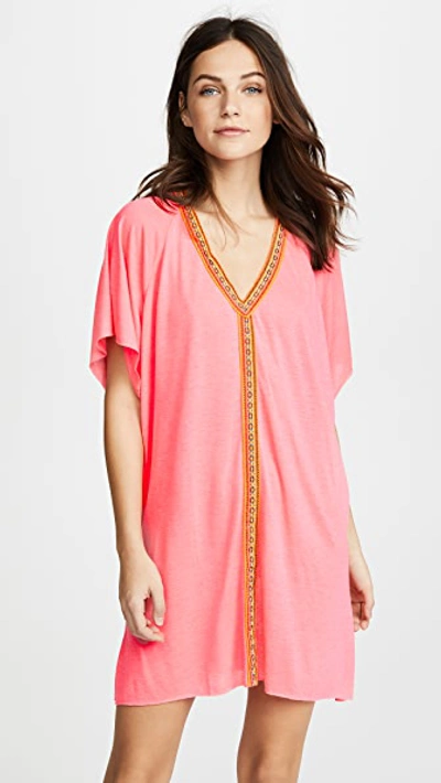 Shop Pitusa Mini Abaya Dress In Hot Pink
