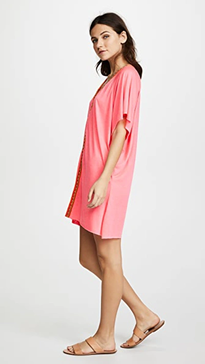 Shop Pitusa Mini Abaya Dress In Hot Pink