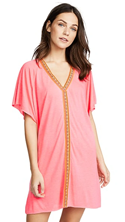 Shop Pitusa Mini Abaya Dress In Hot Pink