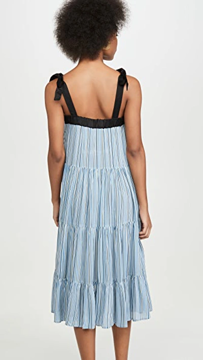 Shop Carolina K Iris Dress In Allure Blue Stripe