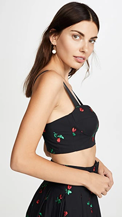 Shop Rachel Antonoff Karen Bra Top In Black Rose