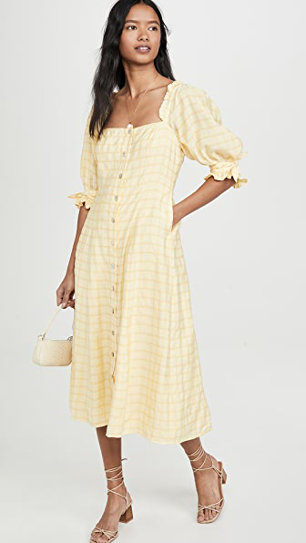 lemon midi dress