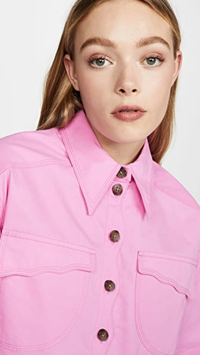 Shop Acler Tana Denim Shirt In Pop Pink