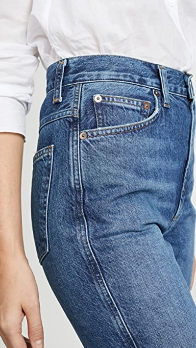 Pinch Waist High Rise Kick Jeans