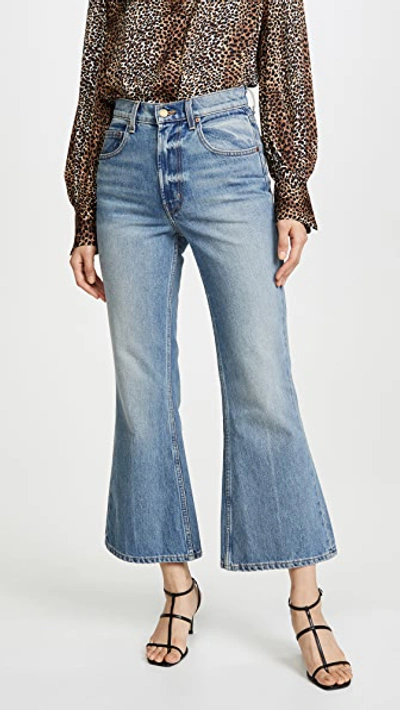 Shop B Sides Leni Crop Flare Jeans In Tate