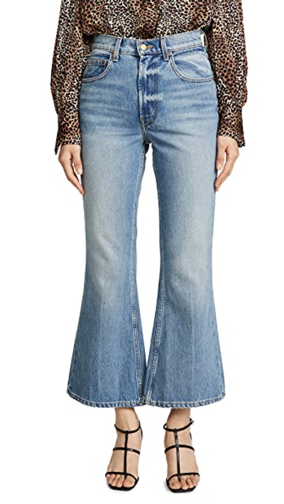 Shop B Sides Leni Crop Flare Jeans In Tate