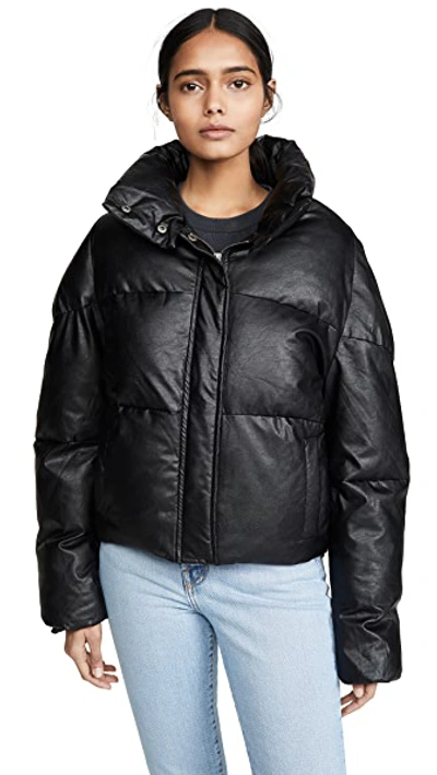 Shop Apparis Camila Vegan Leather Puffer In Black