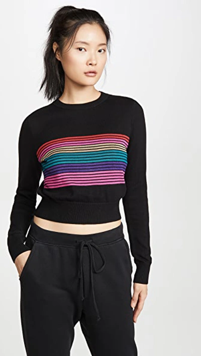 Shop Spiritual Gangster Stripe Nikki Sweater In Vintage Black