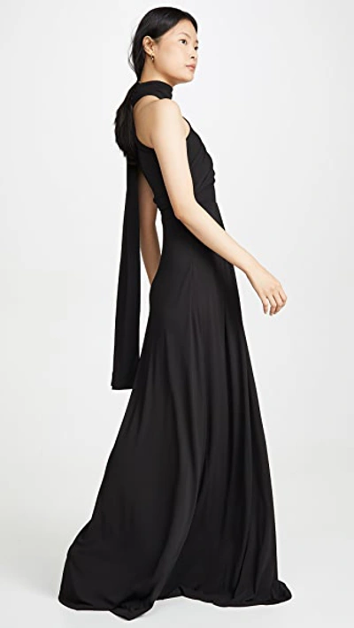 Shop Saloni Honey Long Dress In Black