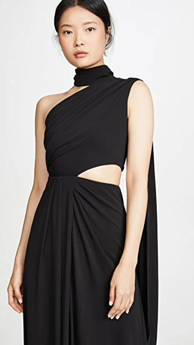 Shop Saloni Honey Long Dress In Black