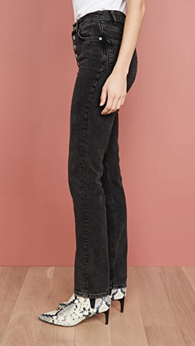 Shop Reformation Liza High Straight Button Fly Jeans In Yuma