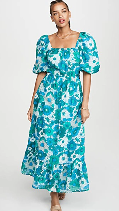 Shop Antik Batik Lorette Long Dress In Blue