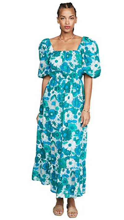 Shop Antik Batik Lorette Long Dress In Blue