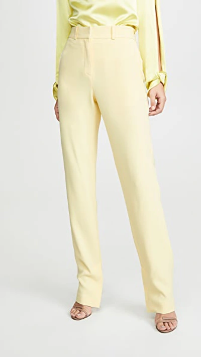 Shop Dion Lee Cady Vented Trousers In Lemon