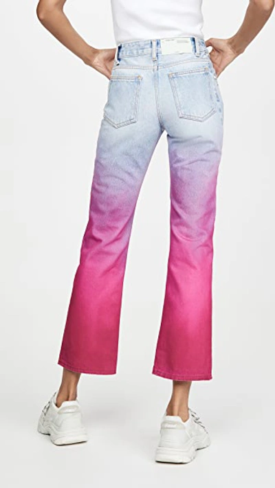 Shop Off-white Degrade Cropped Jeans In Bleach Fuchsia