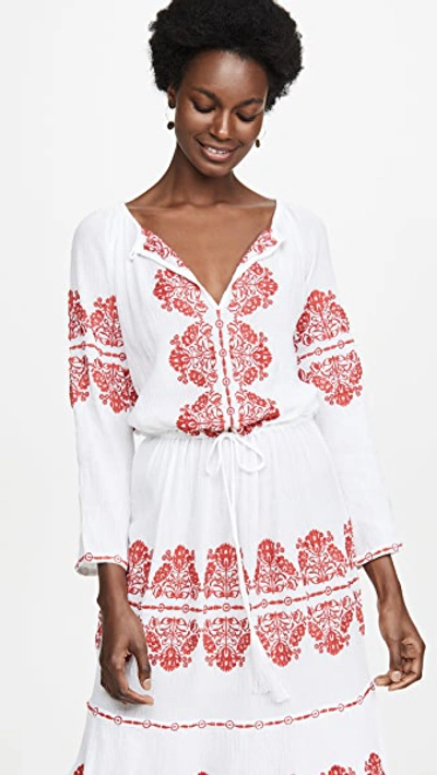 Shop Melissa Odabash Lela Cover Up Dress In White/red