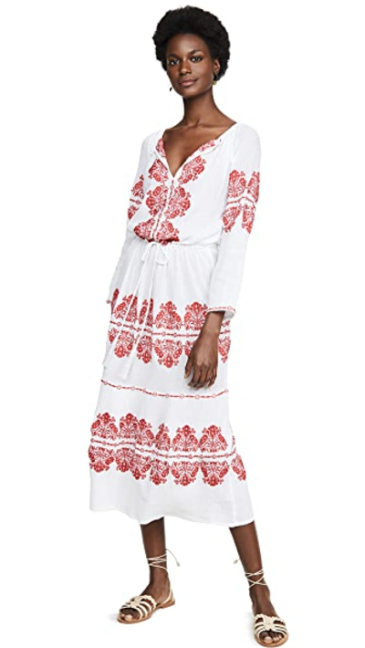 Shop Melissa Odabash Lela Cover Up Dress In White/red