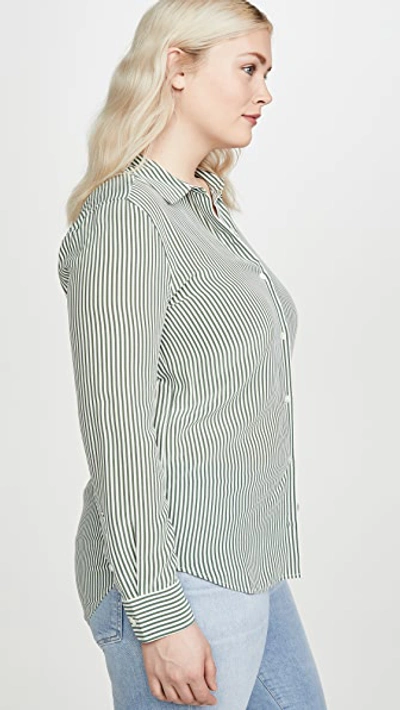 Shop Equipment Essential Blouse In Cilantro/nature White