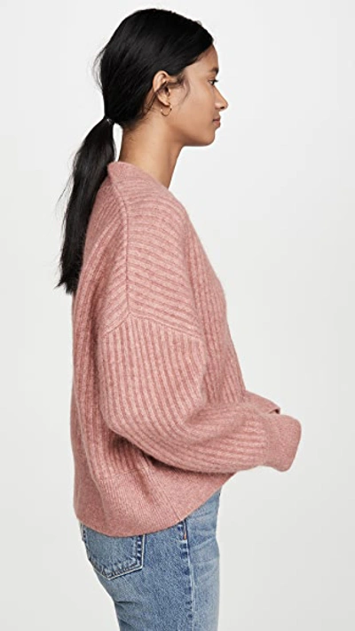 Anine Bing Maxwell Cropped Cardigan Sweater In Pink ModeSens