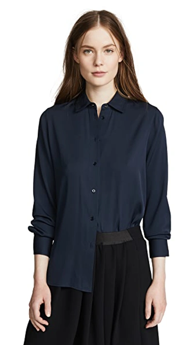 Shop Vince Slim Fitted Blouse Coastal