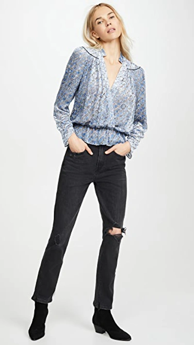 Shop Zadig & Voltaire Tori Velous De Blouse In Bleuet