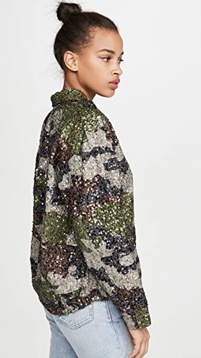 Shop Retroféte Idan Sequin Jacket In Camo