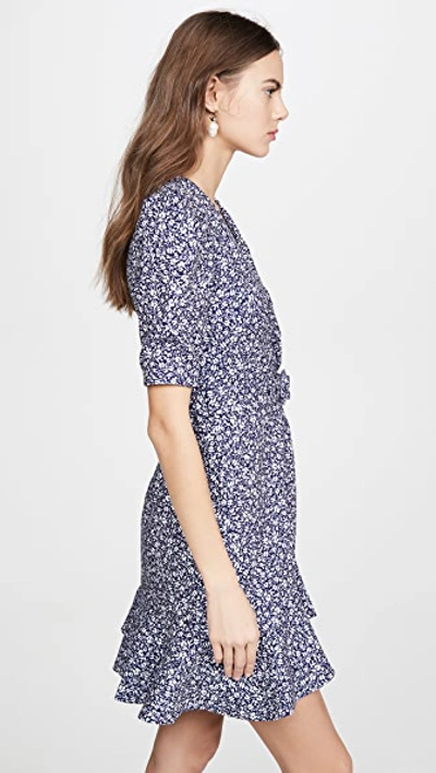 Shop Jonathan Simkhai Evelyn Floral Crepe Dress In Midnight