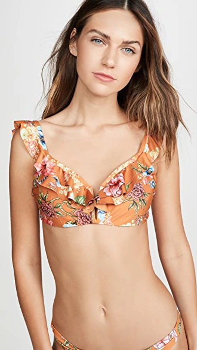 Shop Agua Bendita Camila Bikini Top In Floret