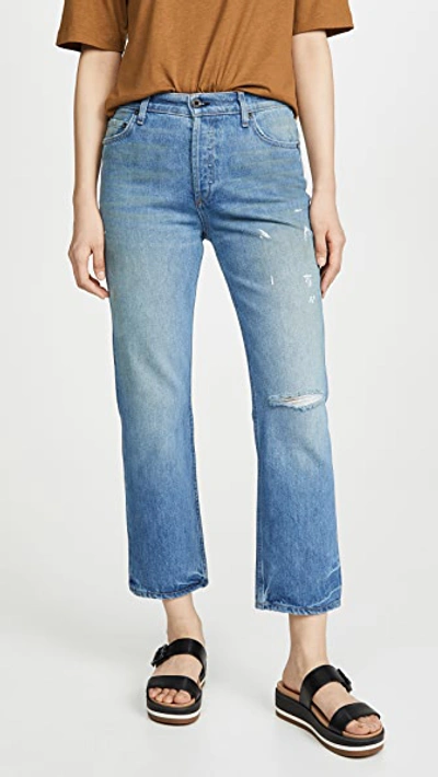 Shop Askk High Rise Straight Jeans In State Street