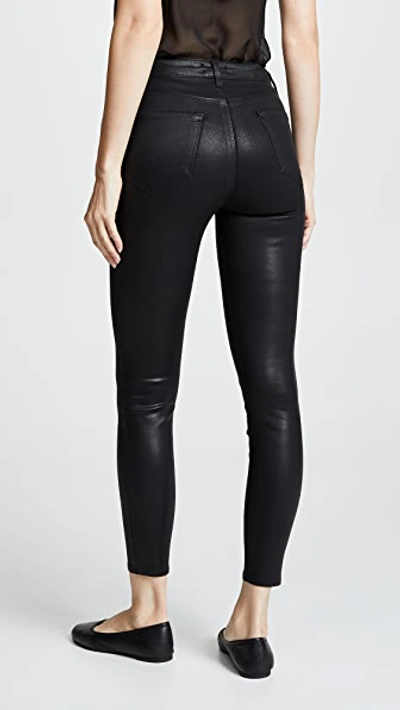 Shop L Agence Margot Coated Skinny Jeans Black